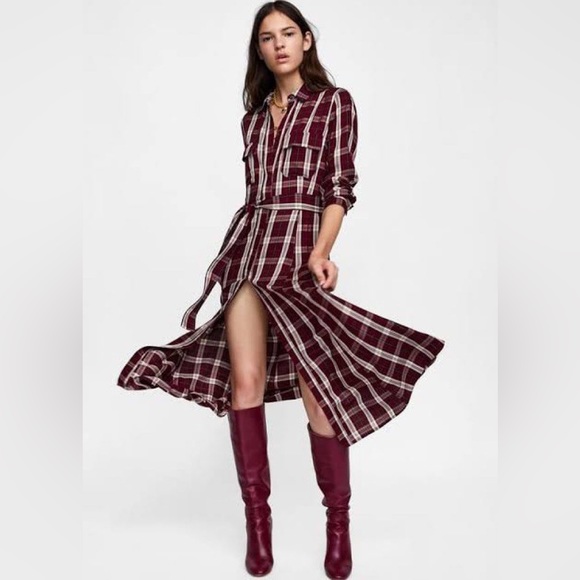 Zara Dresses & Skirts - ❌SOLD❌Zara check shirt dress
